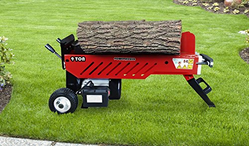 Powerhouse Log Splitters XM-580 9 Ton Electric Hydraulic Horizontal Log Splitter, Red/Black/Silver