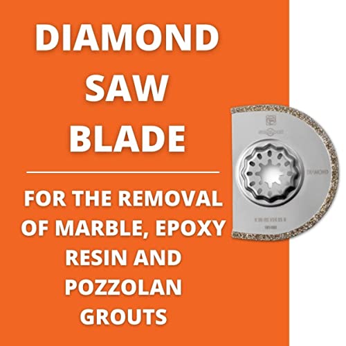 Fein Diamond Segmented Saw Blade for Removal of Marble, Epoxy Resin, Pozzolan Grouts, Corners and Edges - StarLock Mount, 2-15/16" Diameter - 63502114210