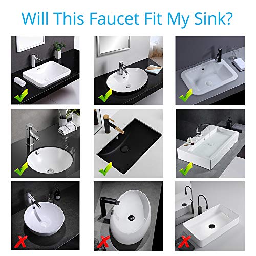 Wovier Brushed Nickel Bathroom Sink Faucet,Unique Design Single Handle Single Hole Brass Lavatory Vanity Faucet,Basin Mixer Tap with Supply Hose