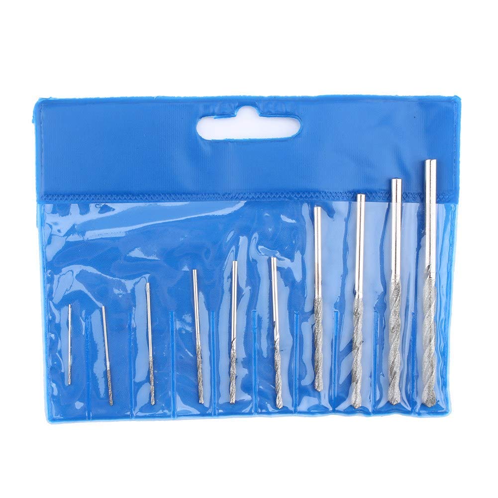 Yosoo 10Pcs DMD Diamond Tipped Drill Bit Set Twist Drill Bits for Glass Tile Stone 0077