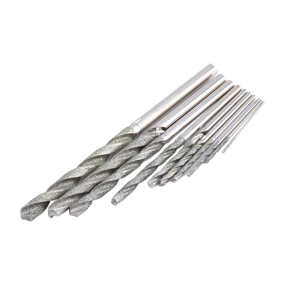 Yosoo 10Pcs DMD Diamond Tipped Drill Bit Set Twist Drill Bits for Glass Tile Stone 0077