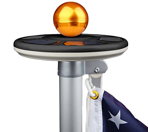 Sunnytech 2023 3rd Generation Black - Solar Power Flag Pole Flagpole Light Guarantee - Biggest Size - Best Solar Flag Light in The World