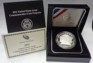 2011 p modern commemorative united states army commemorative silver proof $1 ogp us mint
