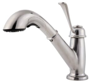 pfister bixby 1-handle pull out kitchen faucet, stainless steel, 1.8 gpm lf5385lcs