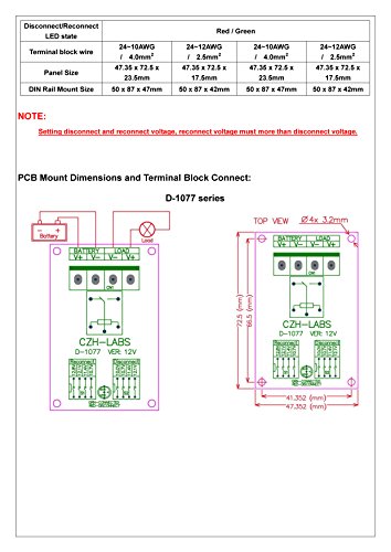 Electronics-Salon Low Voltage Disconnect Module LVD, 12V 10A, Protect/Prolong Battery Life.