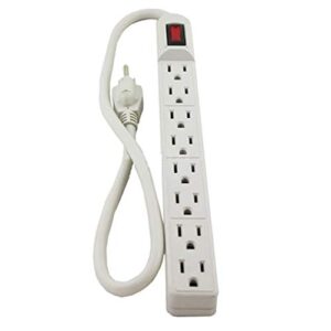 wideskall 2 feet 8 outlet ul certified surge protector power strip (ivory)