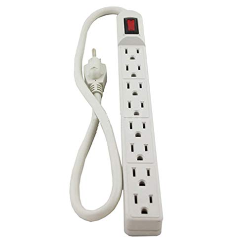 Wideskall 2 Feet 8 Outlet UL Certified Surge Protector Power Strip (Ivory)