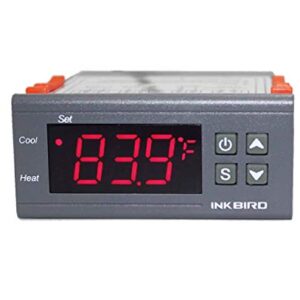 Inkbird Dual Stage DV 12V Digital Temperature Controller Fahrenheit Thermostat Heating and Cooling for Homebrewing Brew Fermenter Fridge Incubator Greenhouse