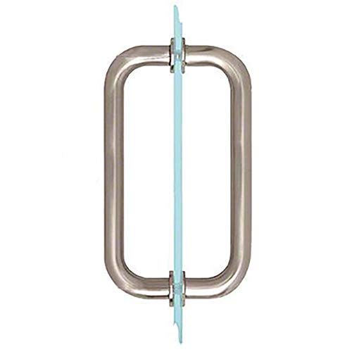 Dynasty Hardware 8" Back to Back Tubular Shower Door Pull for Frameless Shower Doors, Satin Nickel, with Trim Washers