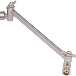 Adjustable Shower Head Extension Arm - 10 Inch Brass Shower Arm Extender Hardware - Brushed Nickel