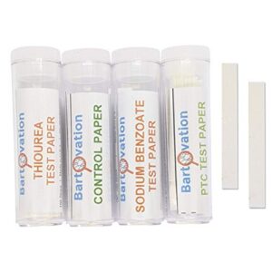 super taster test genetics lab kit with instructions, phenylthiourea (ptc), na benzoate, thiourea and control [each vial includes 100 paper strips]