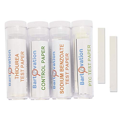 Super Taster Test Genetics Lab Kit with Instructions, Phenylthiourea (PTC), Na Benzoate, Thiourea and Control [Each Vial Includes 100 Paper Strips]