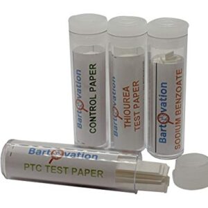 Super Taster Test Genetics Lab Kit with Instructions, Phenylthiourea (PTC), Na Benzoate, Thiourea and Control [Each Vial Includes 100 Paper Strips]