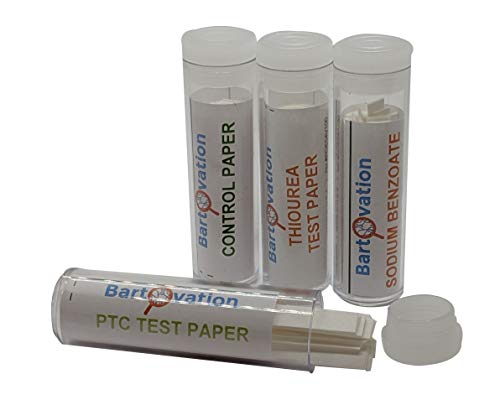 Super Taster Test Genetics Lab Kit with Instructions, Phenylthiourea (PTC), Na Benzoate, Thiourea and Control [Each Vial Includes 100 Paper Strips]