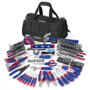 workpro home tool kit, 322pcs home repair hand tool kit basic household tool set with carrying bag