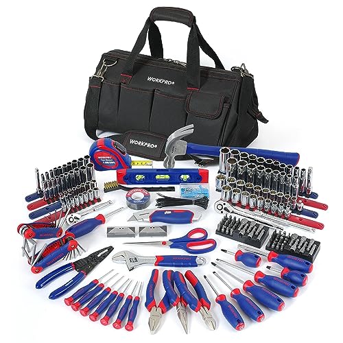 WORKPRO Home Tool Kit, 322PCS Home Repair Hand Tool Kit Basic Household Tool Set with Carrying Bag