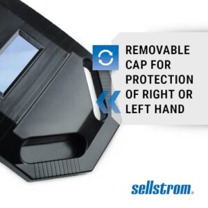 Sellstrom Lightweight, Heat Resistant Hand Held Iron Mask Welding Shield, 2" x 4.25" Shade 10 IR Plate, HDPE, Black Shield, S25000