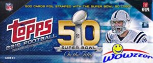 2015 topps football very special limited edition 50th super bowl complete 500 card factory set! every card has exclusive 50th super bowl logo! loaded with rc’s jameis winston, marcus mariota & more!