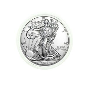 2016-1 oz american silver eagle free plastic protective holder .999 fine silver with our certificate of authenticity dollar uncirculated us mint
