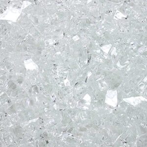 ultra clear, 1/4" tempered fire glass in diamond starlight | 10 pound jar, by celestial fire glass