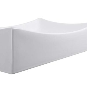 Aquaterior Rectangle White Porcelain Ceramic Bathroom Vessel Sink Bowl Basin with Chrome Drain 26"x15-5/8"x5-1/3"