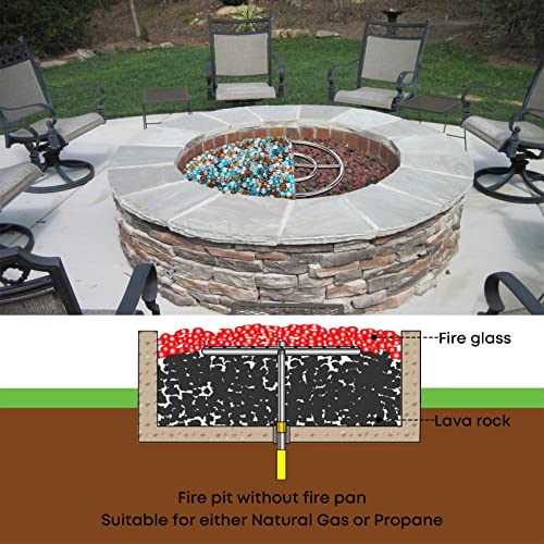 Stanbroil 12 Inch Round Fire Pit Burner Ring for Natural Gas & Propane Fire Pit Fireplace - 304 Stainless Steel Fire Pit Burner for Indoor & Outdoor, BTU 92,000 Max