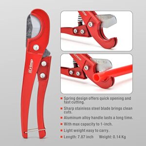 iCrimp Angle Head F1807 PEX Pipe Crimping Tool for Copper Rings - 1/2&3/4-inch Two Crimper Set with Cutter