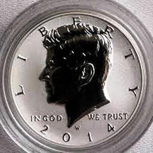 2014 W Kennedy 2014 W Reverse Proof Silver Kennedy Half Dollar Very Good DCAM