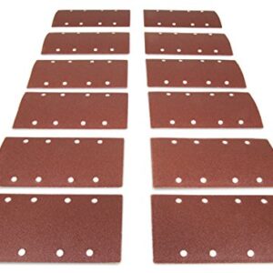 WEN 6313SP 1/3 Sheet Sander Hook-and-Loop Sandpaper (12 Pack), Assorted Grits