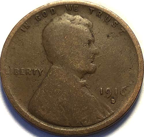 1916 D Lincoln Wheat Cent Penny Seller Good