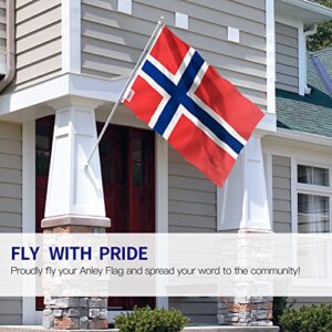 ANLEY Fly Breeze 3x5 Foot Norway Flag - Vivid Color and Fade proof - Canvas Header and Double Stitched - Norwegian Nordmann National Flags Polyester with Brass Grommets 3 X 5 Ft