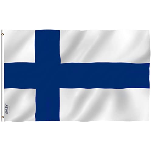 ANLEY Fly Breeze 3x5 Foot Finland Flag - Vivid Color and Fade Proof - Canvas Header and Double Stitched - Finnish Finn National Flags Polyester with Brass Grommets 3 X 5 Ft