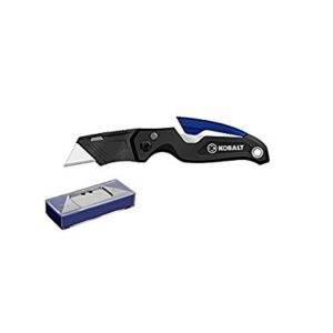 kobalt speed release folding lock-back utility knife with 10 blades