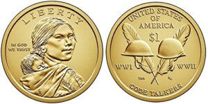 2016 p, d native american (sacagawea/golden) dollar 2 coin set uncirculated