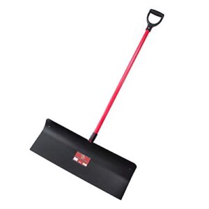 bully tools 92819 30" steel snow pusher with fiberglass d-grip handle