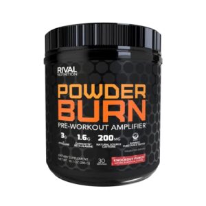 rivalus, powder burn 2.0 punch 30 serving, knockout punch, 10.1 ounce