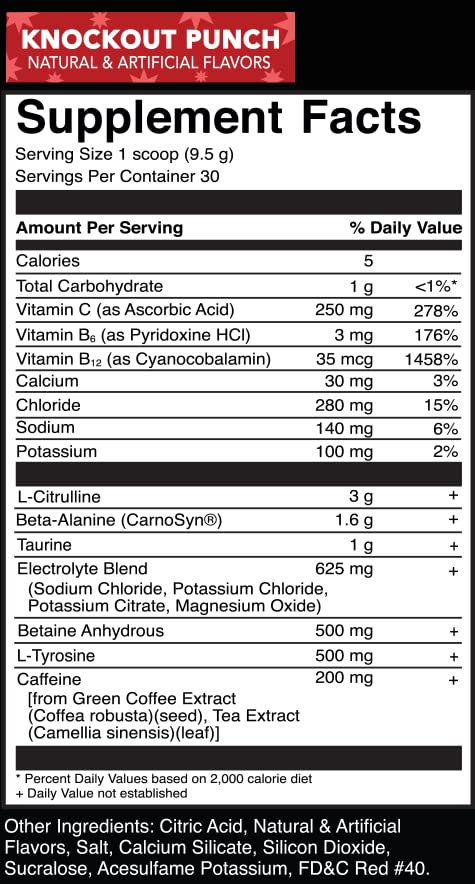 Rivalus, Powder Burn 2.0 Punch 30 Serving, Knockout Punch, 10.1 Ounce