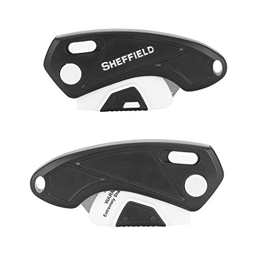 Sheffield 1282 Gadget Folding Lock Back Utility Knife, Compact Box Cutter with Lock Back Release and Quick-Change Mechanism, Heavy Duty Cardboard Cutter