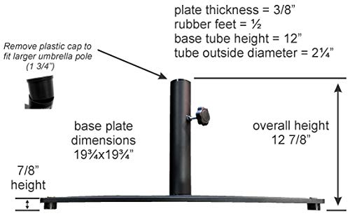 Tropishade Steel Plate Umbrella Base, 36 lbs, Black