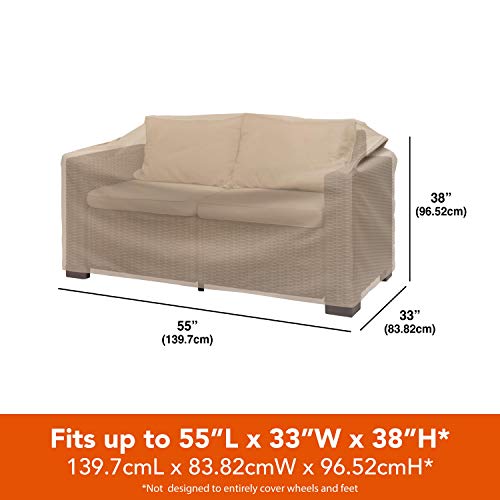 Modern Leisure Basics Patio Loveseat Cover, 55"L x 33"W x 38"H, Khaki