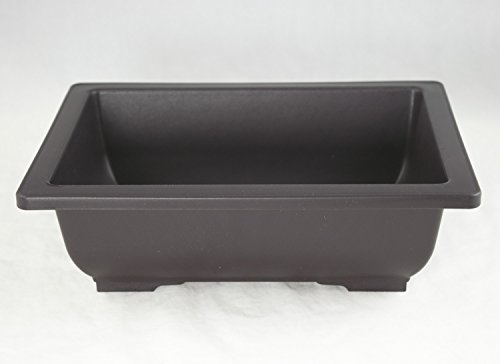 4 Mix Dark Brown Rectangular Plastic Bonsai/Succulents Pot - 6.25" to10