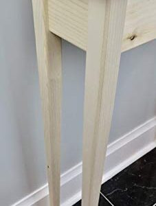 24" Unfinished Pine Narrow Tapered Leg Console Sofa Table