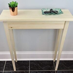 24" Unfinished Pine Narrow Tapered Leg Console Sofa Table