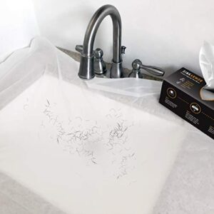 athomebarber disposable plastic sink covers for easy clean up when cutting hair over the bathroom sink