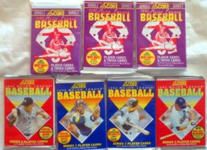 100+ vintage baseball cards lot in sealed unopened wax packs. look for the mickey mantle or joe dimaggio signed cards. 1991 1992 score