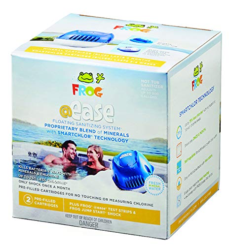 FROG @Ease Floating Sanitizing System for Hot Tubs, Quick and Easy Self-Regulating Hot Tub Sanitizer with Sanitizing Minerals and SmartChlor Technology