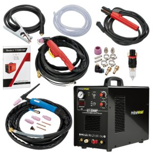 PrimeWeld Pilot Arc 50A Plasma Cutter, 200A TIG/Stick Welder Combo, Multipurpose Welding Machine for Home or Jobsite Use with 1/2-inch Clean Cut, Plasma Cutter, TIG Welder and Stick Welder, CT520DP