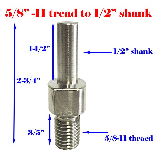 MTP Core Drill Bit Adapter 5/8"-11 Thread Male to 1/2” Shank Diamond Power Drill