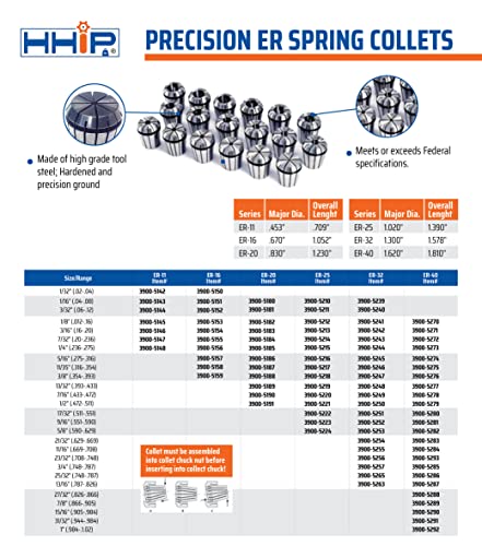 HHIP 3900-5188 ER-20 Spring Collet, 3/8"