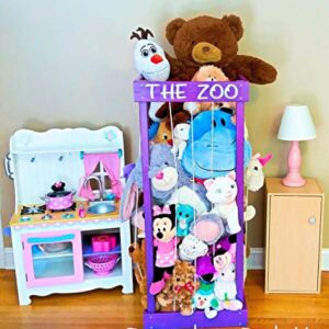 2', 32", 3', 4' Personalized Stuffed Animal Zoo, Wood Animal Holder, Storage, Stuffed Animal Organizer, Kids Gifts, Ball Storage, Birthday Gift, Stuffed Animal Storage, Zoo Keeper